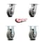 Service Caster 6 Inch Kingpinless Thermoplastic Rubber Wheel Swivel Caster Swivel 2 Rigid, 2PK SCC-KP30S620-TPRRD-2-R-2 - alternate 3